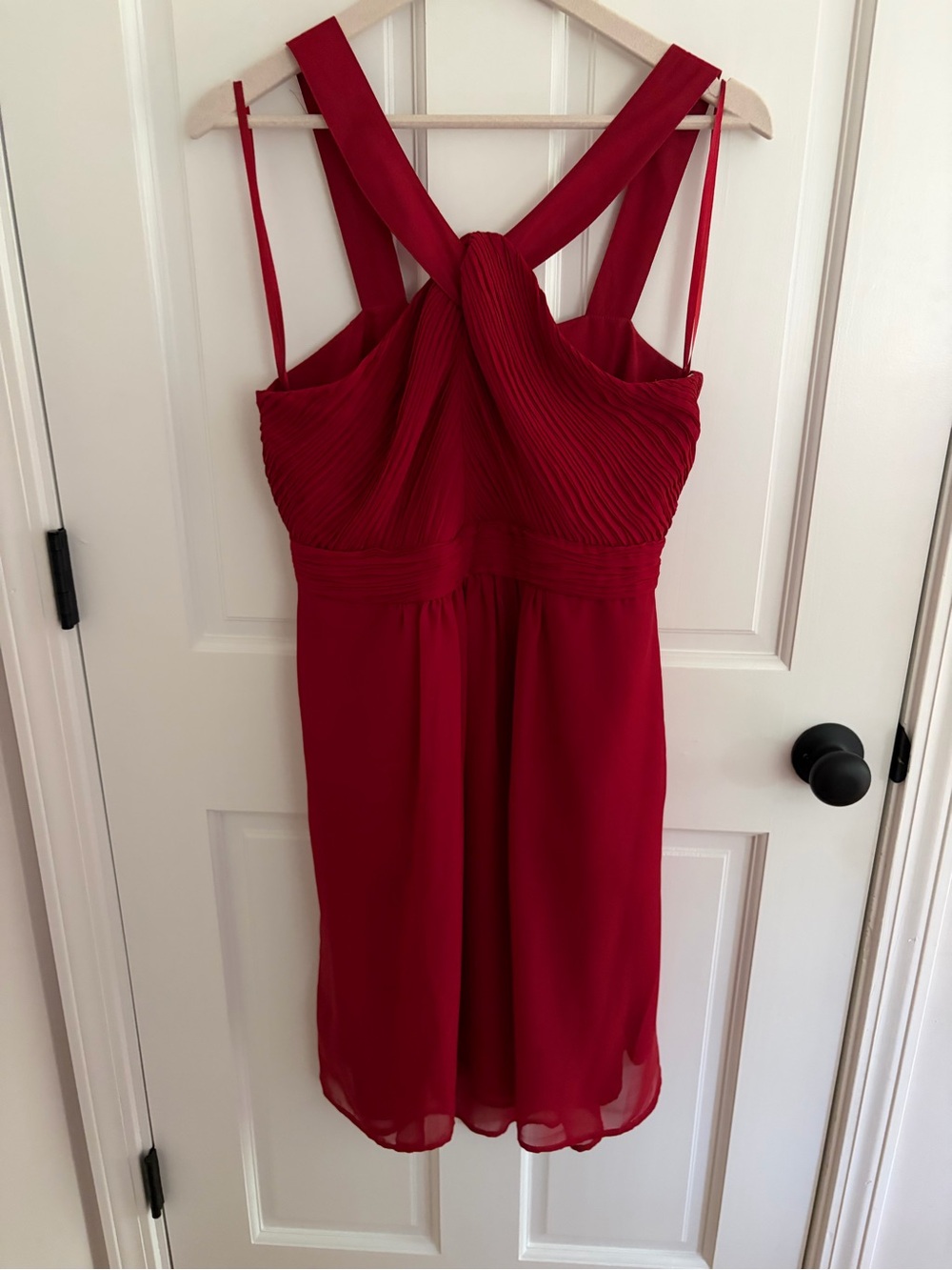 NWT! Tivolio Empire Waist Red Midi Dress Size 10. Pockets. High Low.
